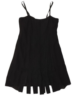 Fenn Wright Manson Damen A-Linien Kleid UK 16 Large schwarz Seide BQ09