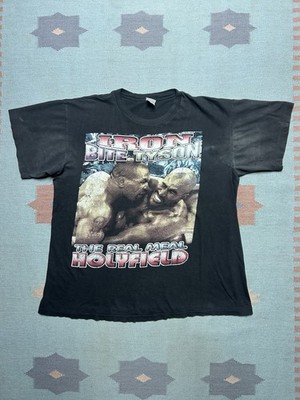 Vintage 90s graphic t shirt Mike Tyson rap tee just bite it Nike Holyfield XL