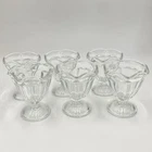Vintage Ice Cream Sundae Parfait Glass Desert Cups Dish Heavy Tulip 4” Set Of 6