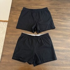 Wonder Nation Girls Black Shorts Large 10/12 Set Of 2 Basic W6