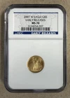 2007 W GOLD 1/10 OUNCE EAGLE $5 DOLLAR COIN NGC MS 70 EARLY RELEASES