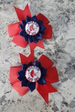 Red Sox hair bow set of 2. Boston Red Sox hair bows set