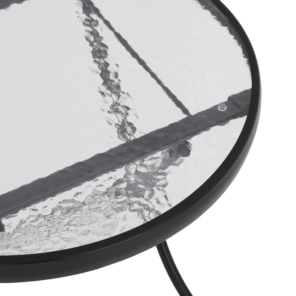 Pequeño juego de mesa y sillas plegables de metal para 2 muebles de patio espacio libre Foto 3 de 4