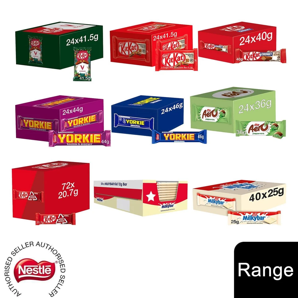 Nestlé Chocolate Bar (48 - 144 Bars) Yorkie, Aero, Milkybar Pick your Favourite