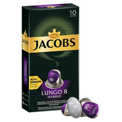 JACOBS LUNGO INTENSO Kaffeekapseln, Arabica- und Robustabohnen kräftig, 10...