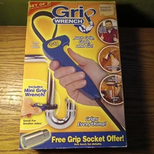 Grip Wrench Idea Village Set of 2 As Seen On TV Grip Everything Large & Mini NEW