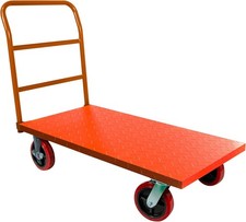 5Seconds 3300LB Heavy Duty Flatbed Platform Cart 60x30 Dolly 8" Wheels Orange