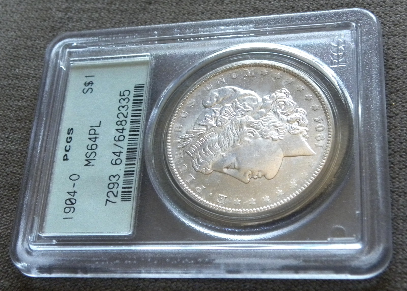 Pcgs Label 1904 O MORGAN SILVER DOLLAR ~ PCGS MS64 PL ~ OLD GREEN LABEL ~ A RARE ...