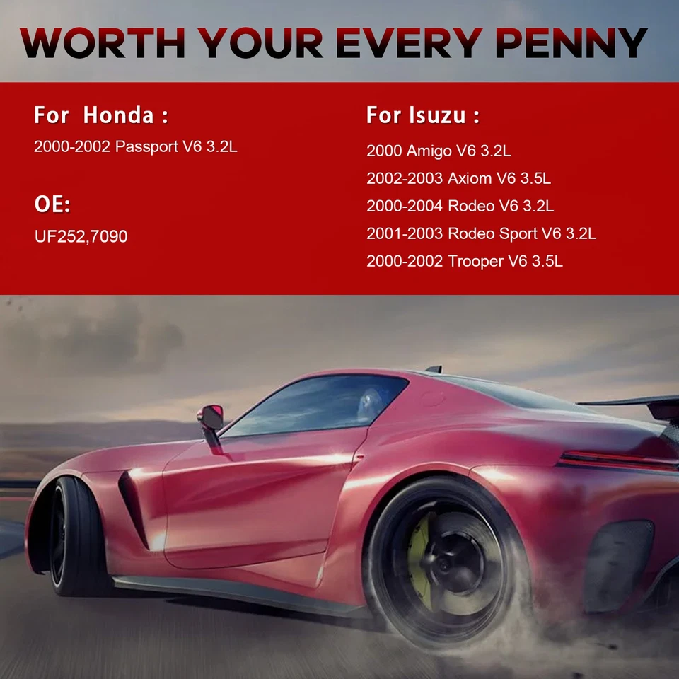 For 2000-2002 Isuzu Trooper 3.5L V6 6 Pack Ignition Coil & Spark Plug UF252 7090 Foto 2 de 4