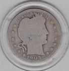 1905    Barber  Quarter  (90% Silver)  Coin