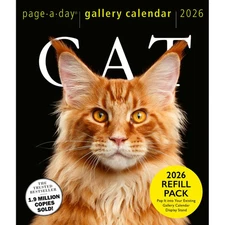 Workman Publishing,  Cats 2026 Page A Day Desk Calendar Refill Pack, 6'' X 7'',