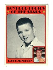 1972 Topps Boyhood Photos of the Stars Dave McNally #344