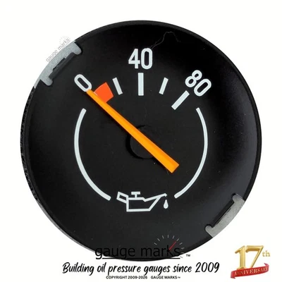 1979-1981 Camaro Oil Pressure Gauge fits Gauge Cluster Replaces Clock 79-81 Z28 - Image 1 of 4