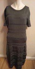 H&M Green Ribbed Bodycon T-shirt Dress Size Large 12-14
