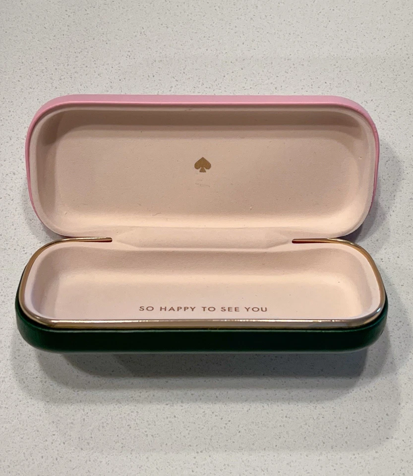 Estuche para gafas de sol Kate Spade Hello Sunshine rosa y verde Foto 3 de 4