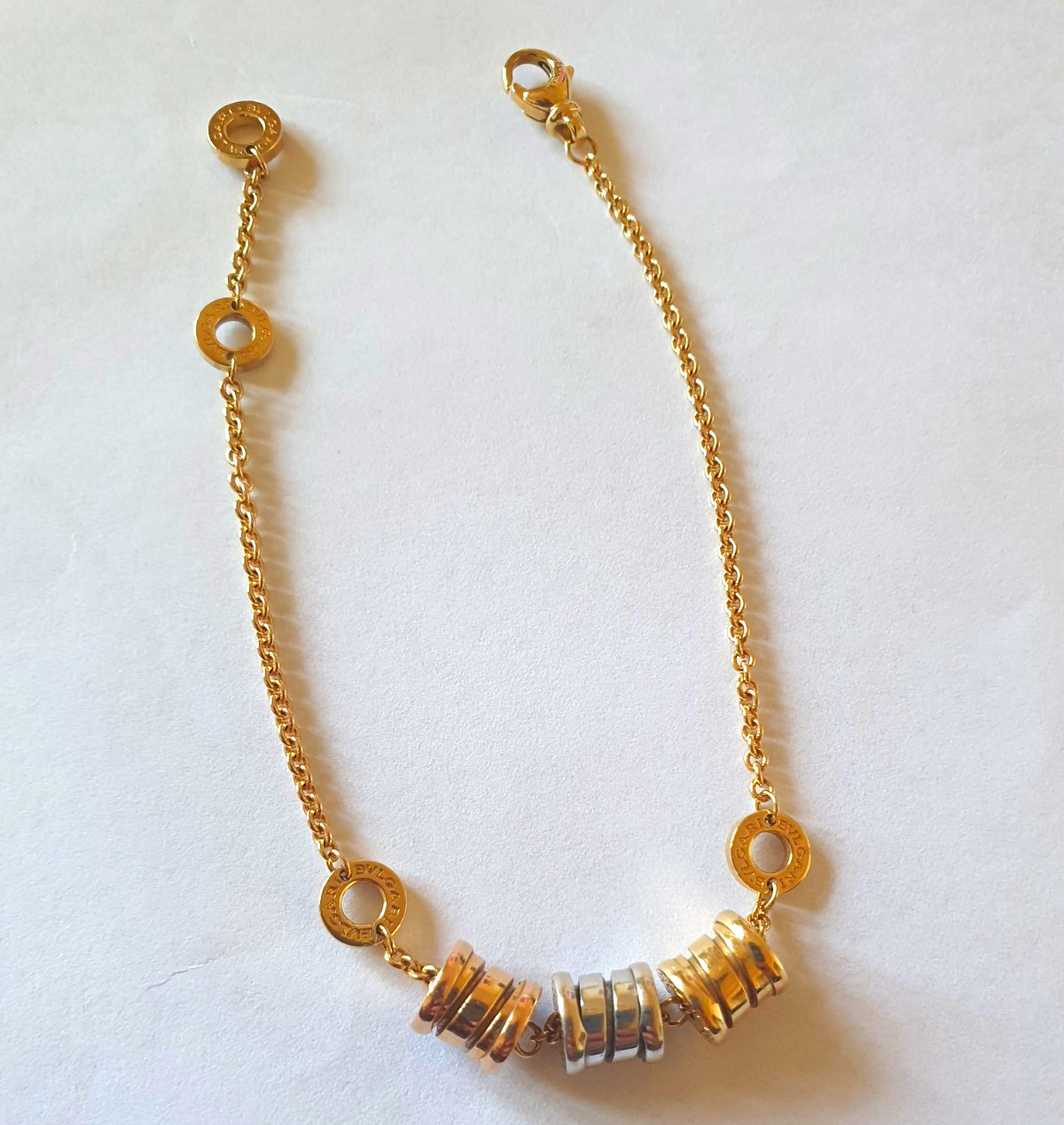 Bvlgari B,Zero 1 Three Element 18ct Yellow Gold Charm Bracelet