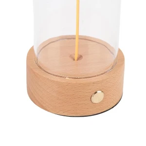 Pour la table de nuit Minimalist de la chambre de bureau lampe en bois base USB Rechargeable Moderne