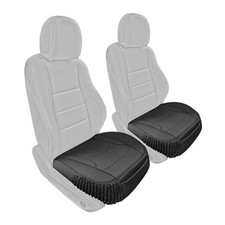 Car Seat Cushion   Durable PU Leather Car Seat Cushions, 2 Piece Front Black