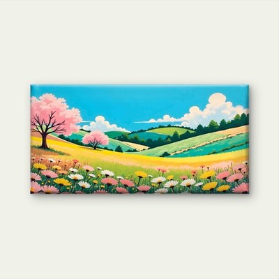 Depicting a Serene Spring Unframed Canvas Painting for Living