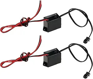 2 Pcs DC 12V EL Wire Inverter, 1-5M Electroluminescent Driver Unit for Neon Glow