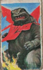 Kaiju Monster Menko Card Winged Beast Fire Flames 302721 Japanese Vintage