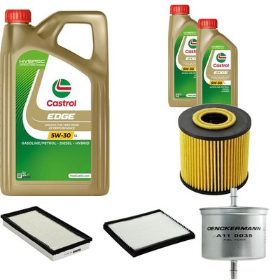 Inspektionspaket Castrol EDGE Titanium 5W-30 LL 7L für Volvo V40 Kombi 2.0 T