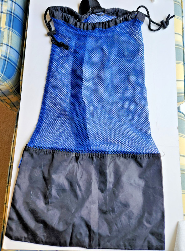SNORKEL BAG Full Size NYLON & MESH Drawstring opening 17” x 29” ADJ CARRY STRAP