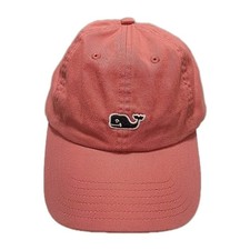Vineyard Vines Strapback Hat Salmon Pink Whale Logo Embroidered Cap OSFM