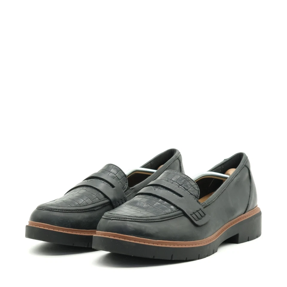 Clarks Damen Slipper EU 42.5 261744524085 Schwarz Leder Niedrigschaft Loafer - Bild 3 von 4