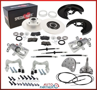Bremsen Umbau Satz Hinten für VW Golf 1 2 3 Scheibenbremse 4x100 Bremsscheibe HA - Bild 1 von 4