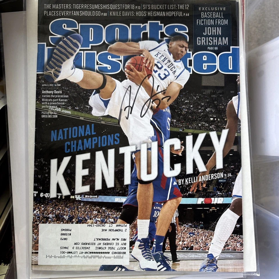 ANTHONY DAVIS Firmado 4/9/12 DEPORTES ILUSTRADOS Mavericks Kentucky NBA Foto 3 de 4
