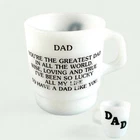 Greatest Dad  Mug Galaxy Milk Glass Coffee VTG 1970s