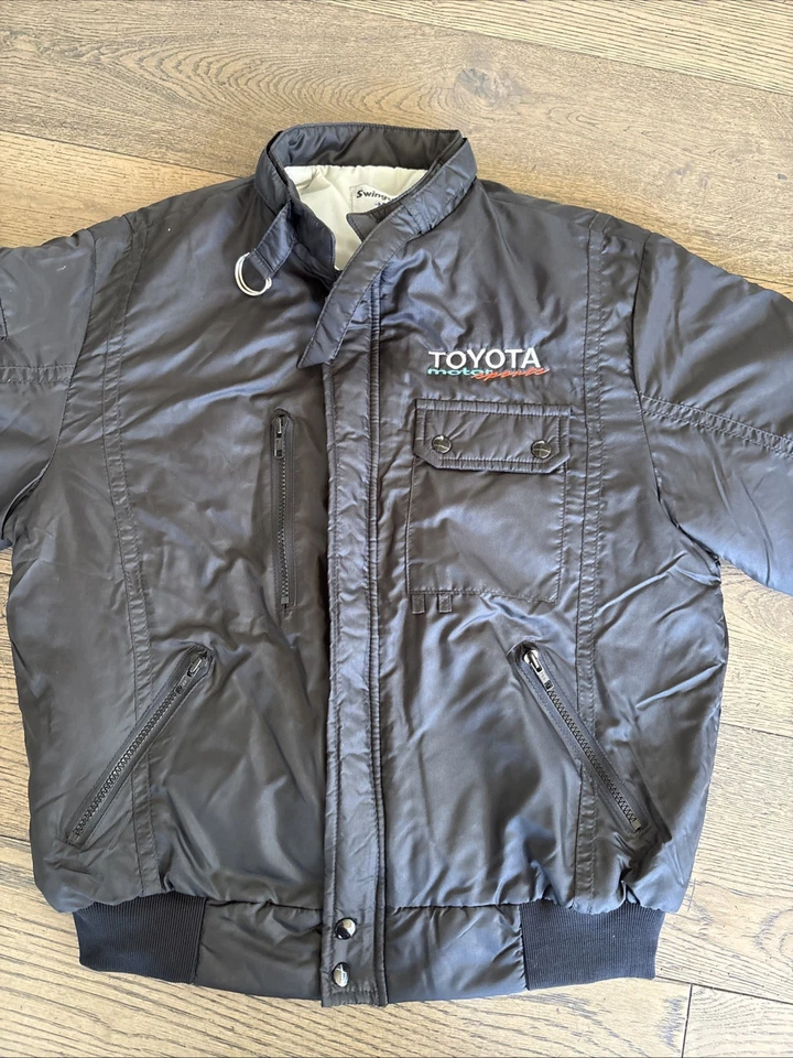 Vintage Toyota Motor Sports Bomber Full Zip Jacket Black TRD Racing - MED - Image 2 of 4