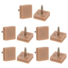 5 Pairs Kitten Heel Tips Tap Caps, 3mm Pin, 16mm Square Heel Caps, Beige