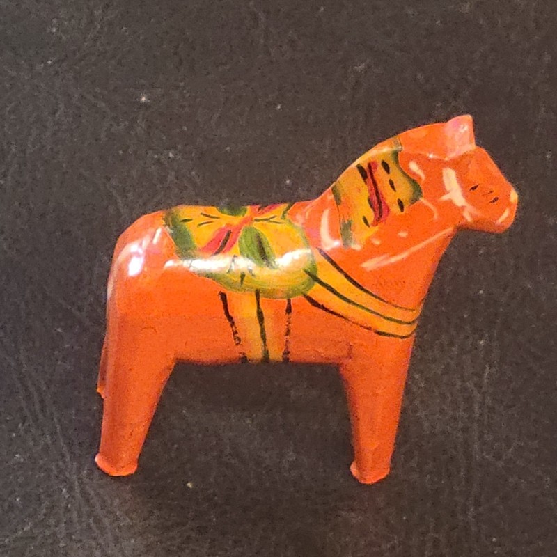 Vintage  3" Dala Horse Akta Dalahemslojd Swedish Hand Painted