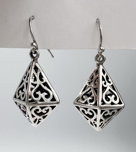 Puffy 3D filigrane Ohrhänger in Sterlingsilber - Bild 1 von 6