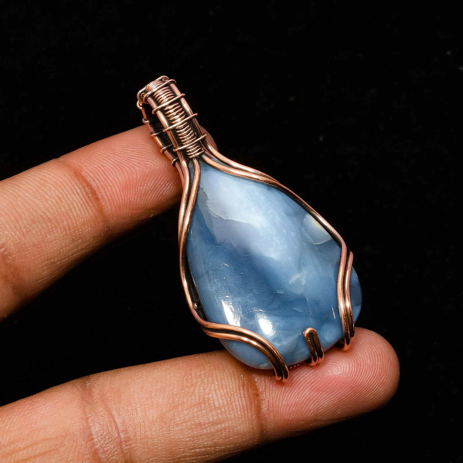 VETEMENTS Ciondolo Opale Opale Pietra Preziosa Filo di Rame Avvolto Gioielli Regalo Per Donna e Ragazze