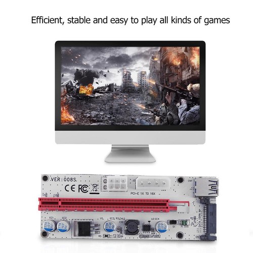 3 Power Ports PCI-E 1x to 16x Graphic Card Extender Card for ETH BTC Mining - Afbeelding 4 van 5
