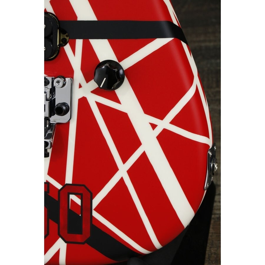 EVH Striped Series 5150 Red Black White Stripe Transparent