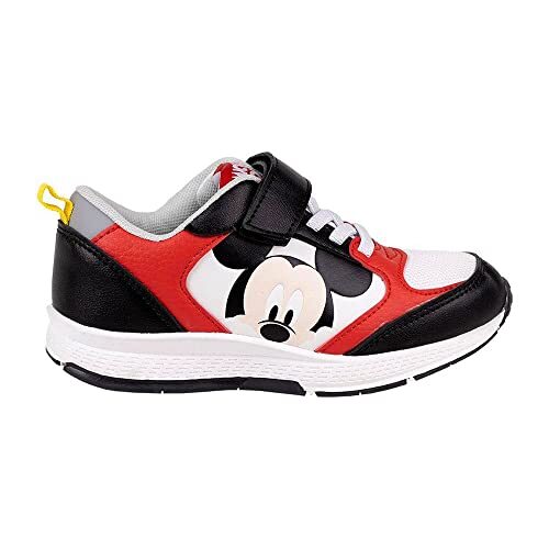 Sports Shoes For Kids Mickey Mouse Black Red (Size: 29) NUOVO