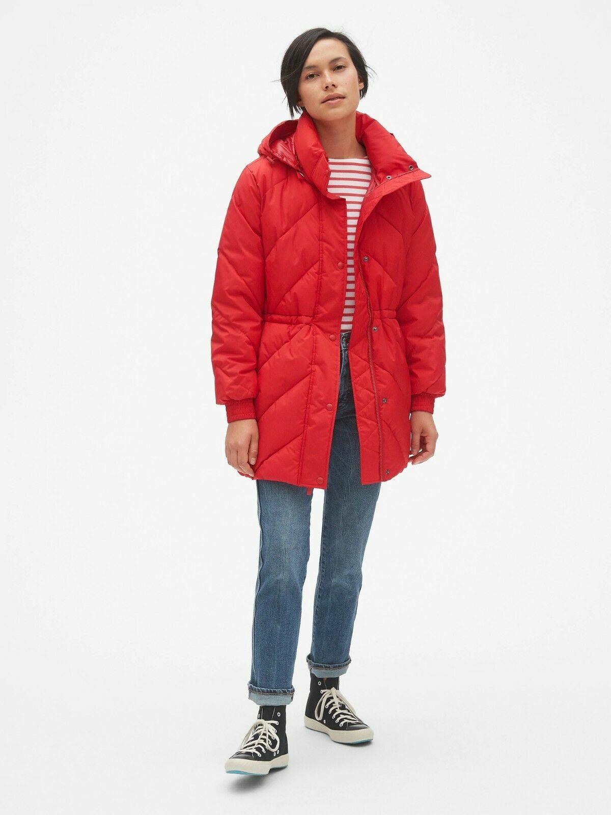 Gap ColdControl Elongated Puffer Coat, NWT, Medium, Red, MSRP $168 USC