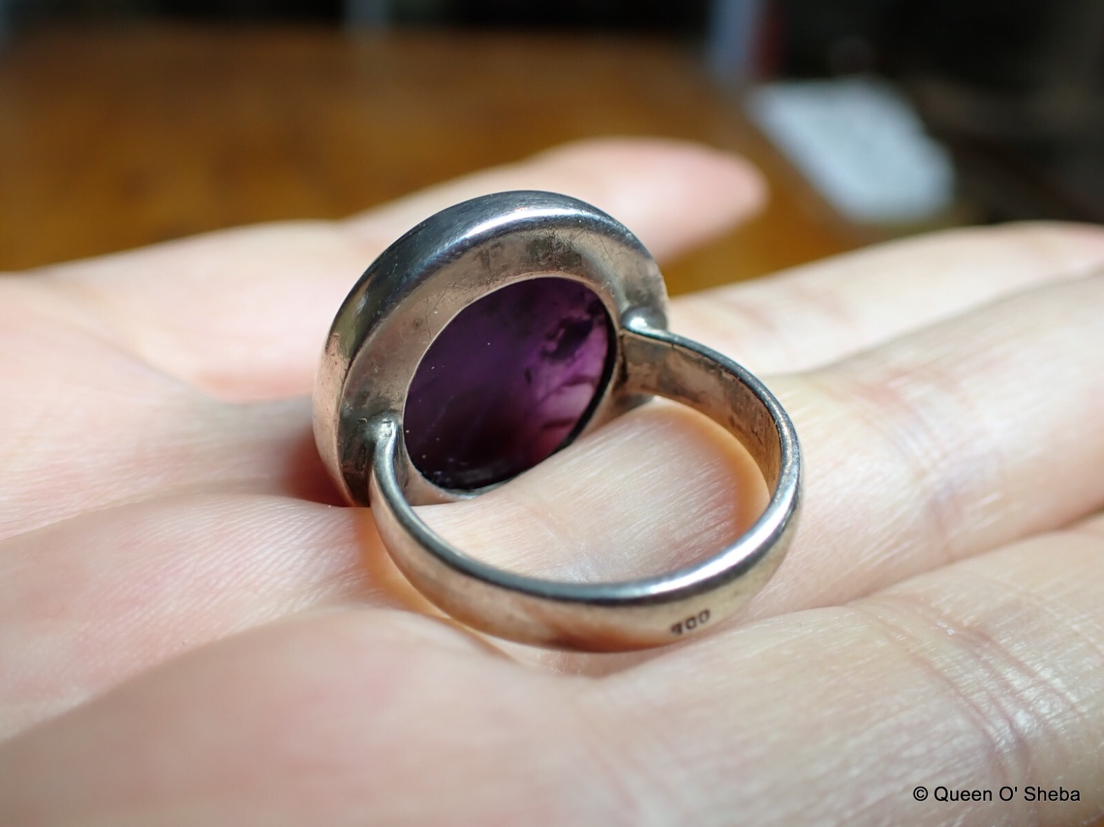 Amethyst Silver Designer Ring Statement Ring Larg… - image 6