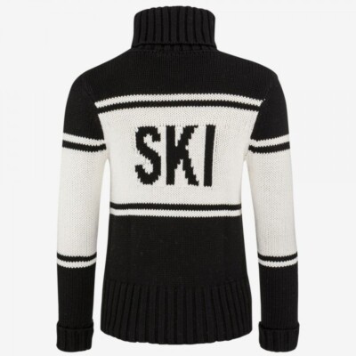 Head Women's Rebels Coco Rib Knit Apres Ski Sweater Pullover Black Size S/M  $350