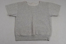 Vintage Short Sleeve Sweatshirt Size S/M 90s Athletic Gray Thin Cotton Poly