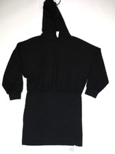 ASOS Design Supersoft Hoodie Mini Dress Black Long Sleeve Womens US 14