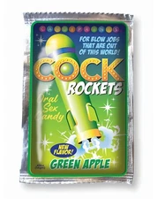 Little Genie Candyprints Cock Rockets Green Apple Oral Candy, New
