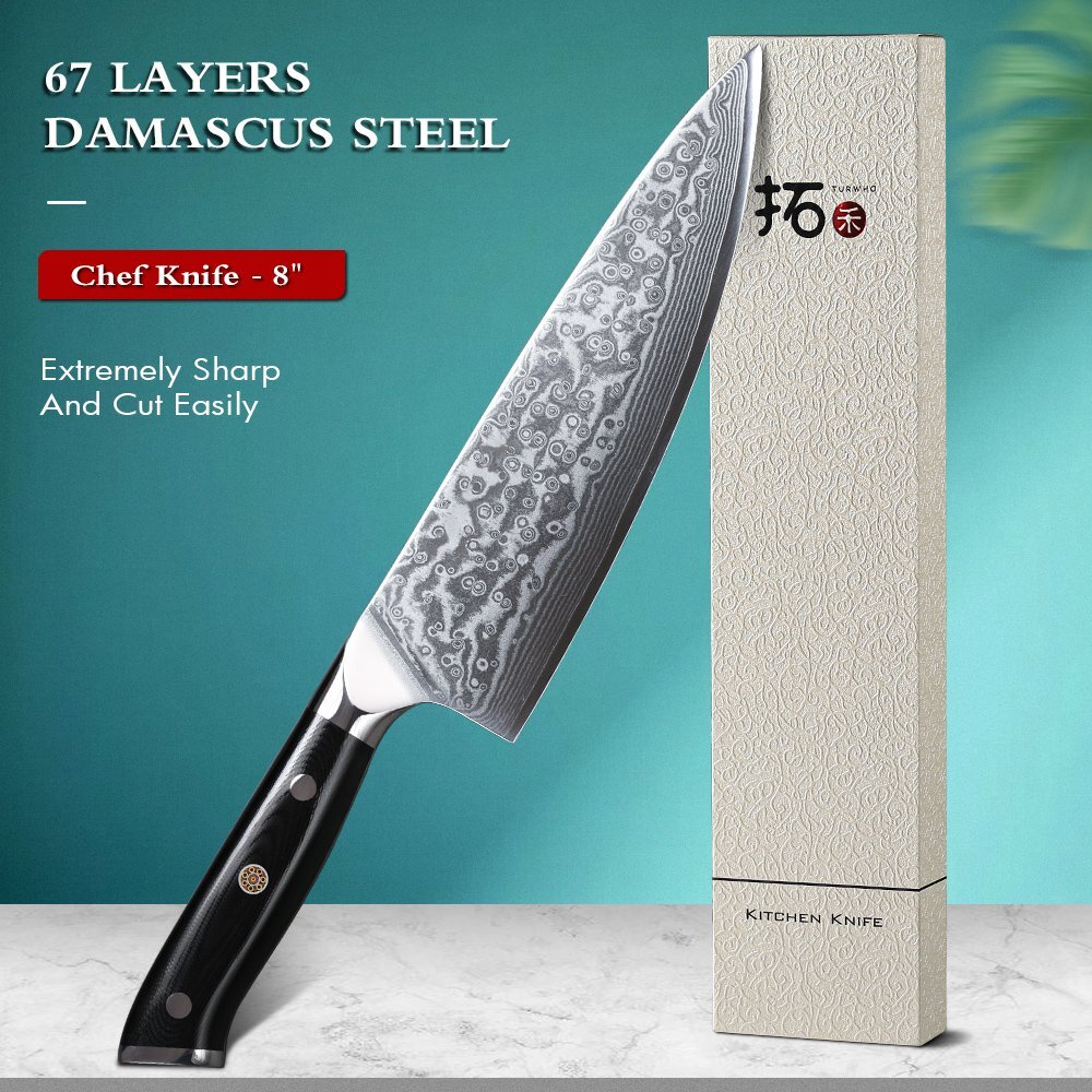 TURWHO Chef Knife Japan VG10 Damascus Steel Santoku Slicing Kitchen Cook Knives eBay
