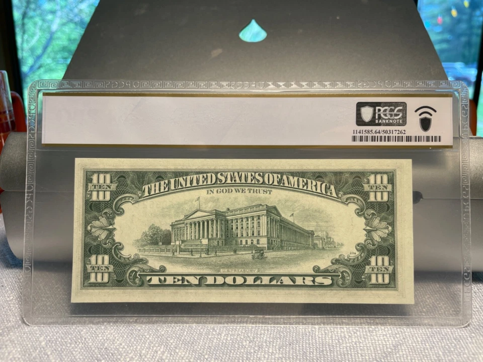 (#101453) 1974 $10 Boston.  AC block. FR 2022 (2 of 2 sequential) PCGS 64 PPQ - Image 2 of 2