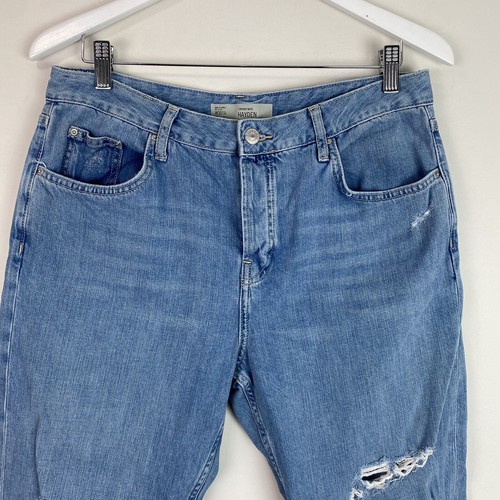 Topshop Moto Hayden Distressed Denim Jeans Size Tag 30x30 Actual Fit 32 X 25 - Picture 2 of 10