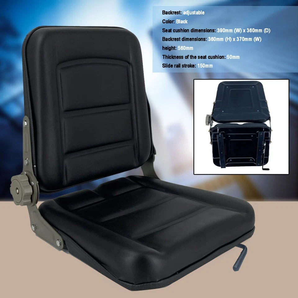 Asiento trasero alto universal negro para tractores cortacéspedes compactos Foto 2 de 4